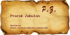 Prorok Zebulon névjegykártya